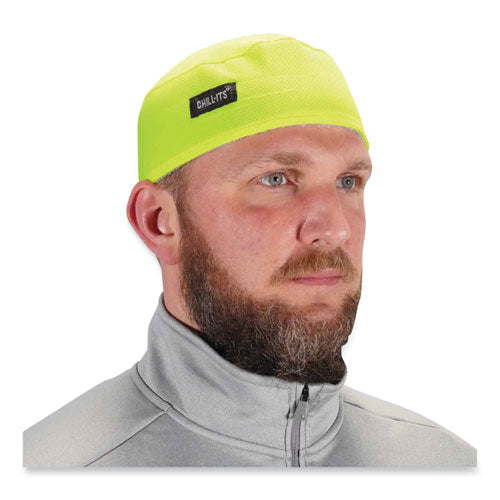 Ergodyne Chill-its 6630 High-performance Terry Cloth Skull Cap Polyester One Size Fits Most Lime