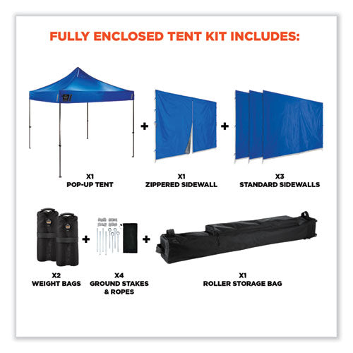 Ergodyne Shax 6053 Enclosed Pop-up Tent Kit Single Skin 10 Ftx10 Ft Polyester/steel Blue