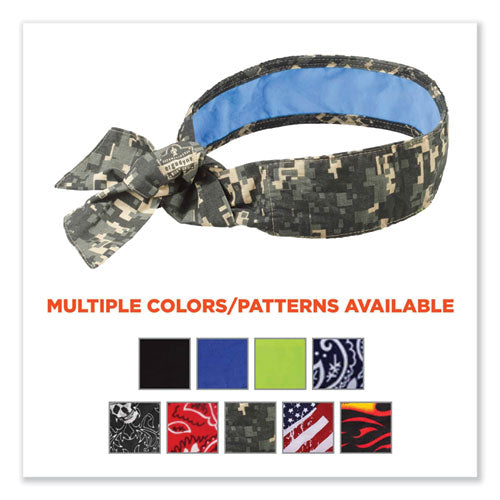 Ergodyne Chill-its 6700ct Cooling Bandana Pva Tie Headband One Size Fits Most Camo