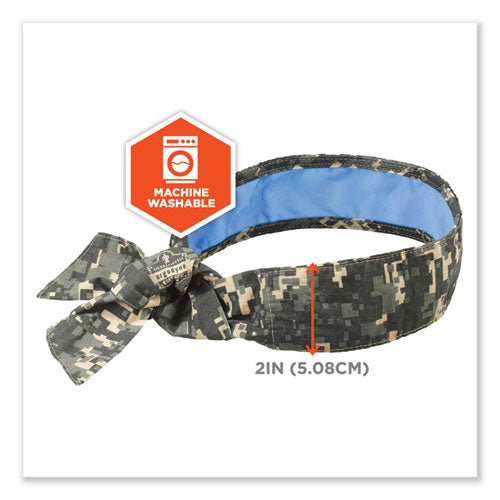 Ergodyne Chill-its 6700ct Cooling Bandana Pva Tie Headband One Size Fits Most Camo