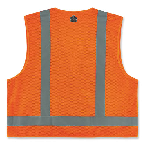 Ergodyne Glowear 8249z-s Single Size Class 2 Economy Surveyors Zipper Vest Polyester 5x-large Orange