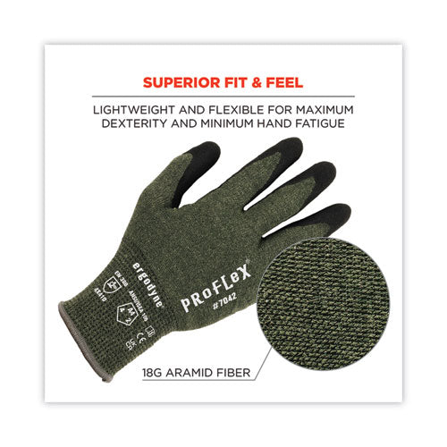 Ergodyne Proflex 7042 Ansi A4 Nitrile-coated Cr Gloves Green Large Pair