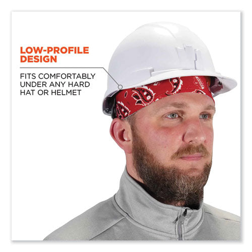 Ergodyne Chill-its 6630 High-performance Terry Cloth Skull Cap Polyester One Size Fits Most Red Western