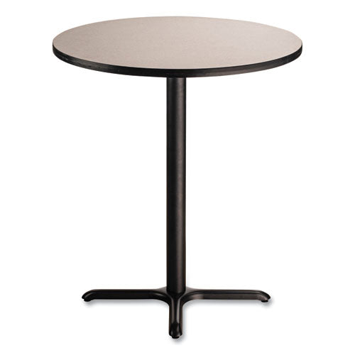 NPS Cafe Table 36" Diameterx42h Round Top/x-base Gray Nebula Top Black Base