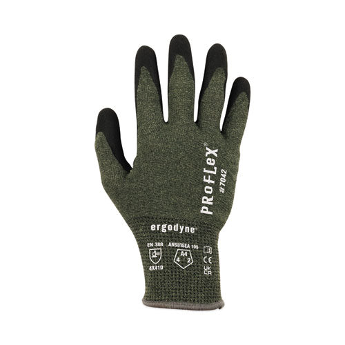 Ergodyne Proflex 7042 Ansi A4 Nitrile-coated Cr Gloves Green 2x-large Pair