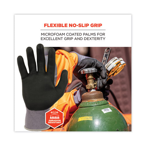 Ergodyne Proflex 7000 Nitrile-coated Gloves Microfoam Palm Gray Small Pair
