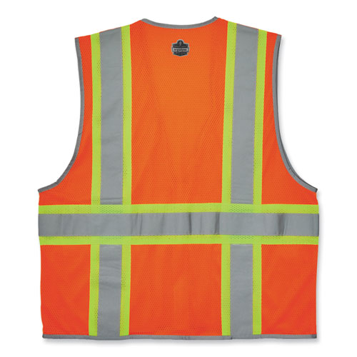 Ergodyne Glowear 8246z-s Single Size Class 2 Two-tone Mesh Vest Polyester 5x-large Orange