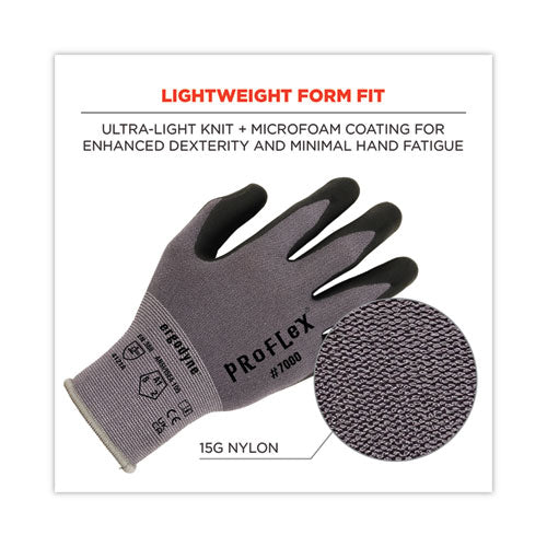 Ergodyne Proflex 7000 Nitrile-coated Gloves Microfoam Palm Gray 2x-large Pair