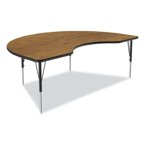 Correll Adjustable Activity Tables Kidney Shape 72"x48"x19" To 29" Oak Top Black Legs 4/pallet