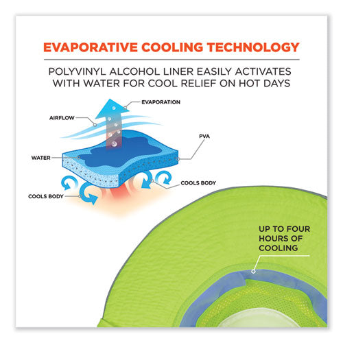 Ergodyne Chill-its 8935ct Hi-vis Pva Ranger Sun Hat Large/x-large Lime