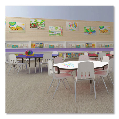 Correll Dry Erase Markerboard Activity Tables Round 42"x19" To 29" White Top Black Legs 4/pallet