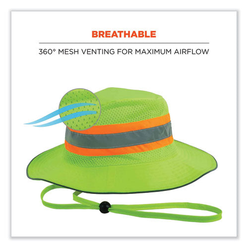 Ergodyne Chill-its 8935mf Hi-vis Microfiber Ranger Sun Hat Small/medium Lime