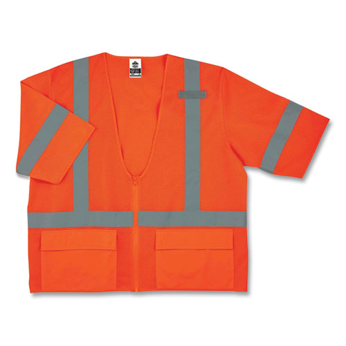 Ergodyne Glowear 8320z Class 3 Standard Zipper Vest Polyester 4x-large/5x-large Orange