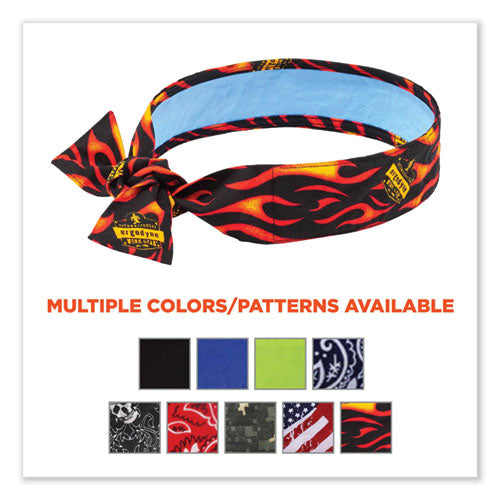 Ergodyne Chill-its 6700ct Cooling Bandana Pva Tie Headband One Size Fits Most Flames