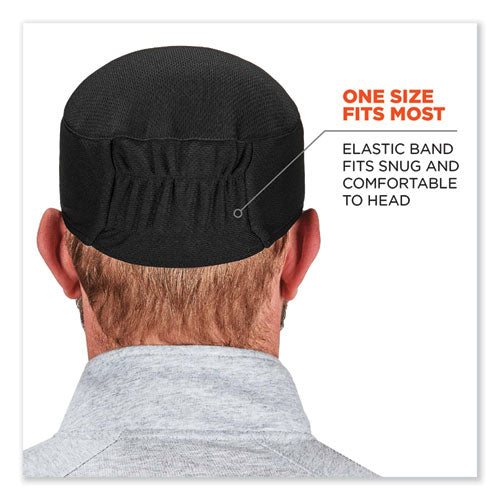 Ergodyne Chill-its 6630 High-performance Terry Cloth Skull Cap Polyester One Size Fits Most Black