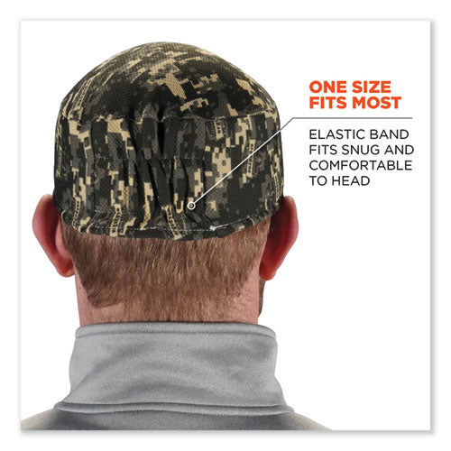 Ergodyne Chill-its 6630 High-performance Terry Cloth Skull Cap Polyester One Size Fits Most Camo