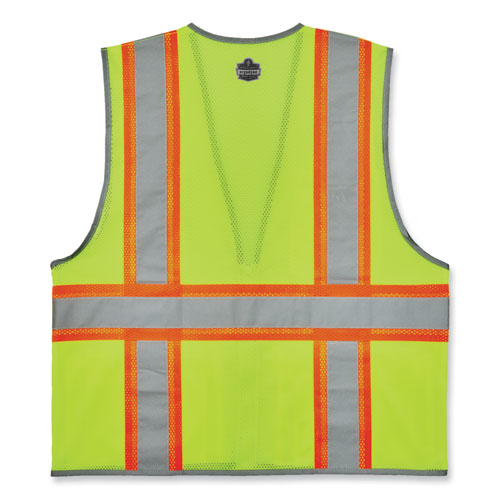 Ergodyne Glowear 8246z-s Single Size Class 2 Two-tone Mesh Vest Polyester 4x-large Lime