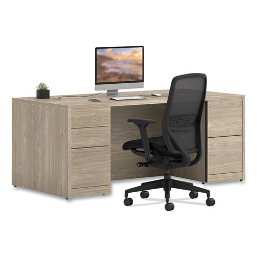 HON 10500 Series Double Full-height Pedestal Desk Left: Box/box/file Right: File/file 72"x36"x29.5" Kingswood Walnut