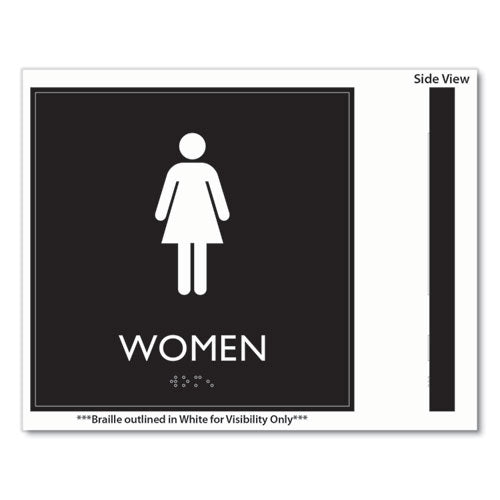 Headline Sign Ada Sign Women Plastic 8x8 Clear/white