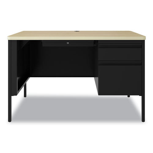 Hirsh Industries Teachers Pedestal Desks One Right-hand Pedestal: Box/file Drawers 48"x30"x29.5" Maple/black