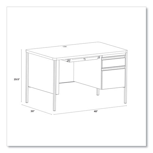 Hirsh Industries Teachers Pedestal Desks One Right-hand Pedestal: Box/file Drawers 48"x30"x29.5" White/platinum