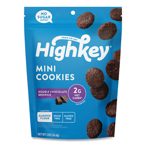 HighKey Double Chocolate Brownie Cookies 0.75 Oz Packet 6/Case