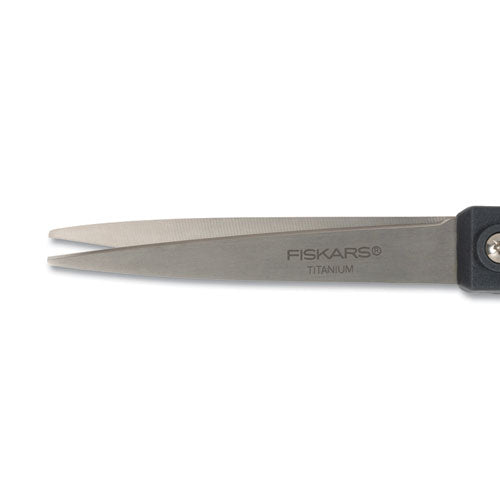 Fiskars Everyday Titanium Softgrip Scissors 8" Long 3.1" Cut Length Dark Gray Straight Handle