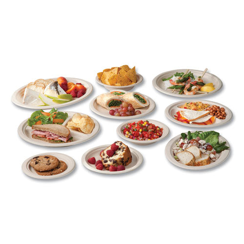 Vegware™ Molded Fiber Tableware Plate 9" Diameter White 500/Case