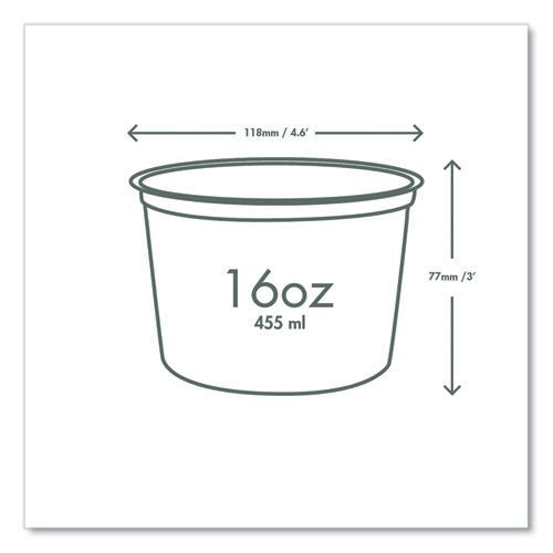 Vegware™ Round Deli Pots 16 Oz 4.6 Diameterx3"h Clear Plastic 500/Case