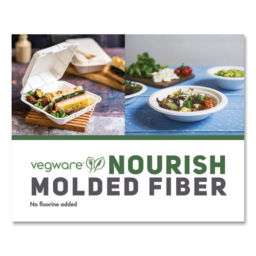 Vegware™ Nourish Molded Fiber Takeout Containers 5x9x2 White Sugarcane 200/Case