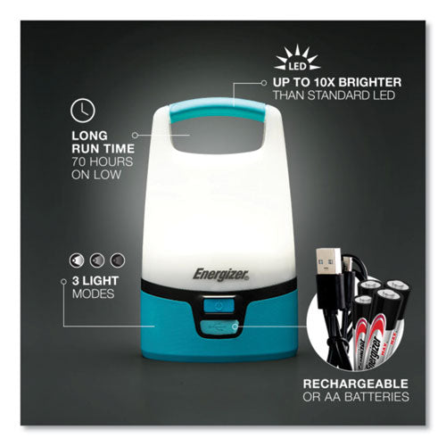 Energizer Vision Hybrid Lantern 4 Aa (sold Separately) 1 Rechargeable Lithium Ion (sold Separately) Teal/white