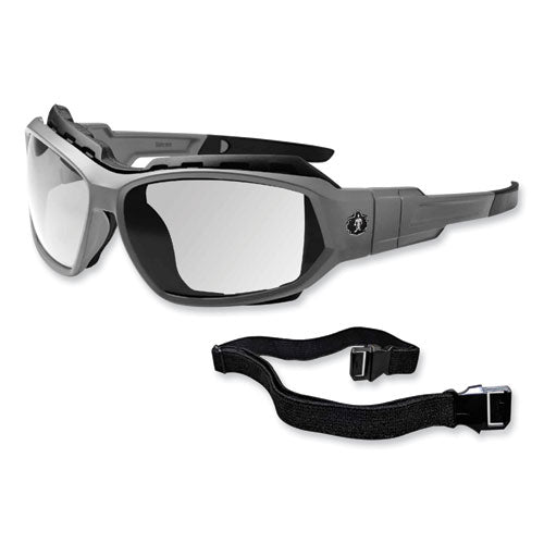 Ergodyne Skullerz Loki Safety Glasses/goggles Matte Gray Nylon Impact Frame Clear Polycarbonate Lens