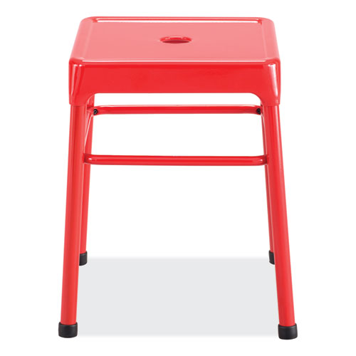 Safco Steel Guestbistro Stool Backless Supports Up To 250 Lb 18" Seat Height Red Seat Red Base