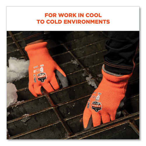 Ergodyne Proflex 7401-case Coated Lightweight Winter Gloves Orange Medium 144 Pairs/Case