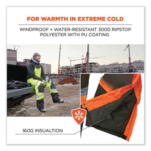 Ergodyne Glowear 8928 Class E Hi-vis Insulated Bibs Large Orange