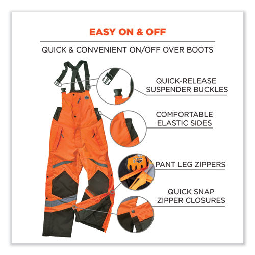 Ergodyne Glowear 8928 Class E Hi-vis Insulated Bibs Large Orange