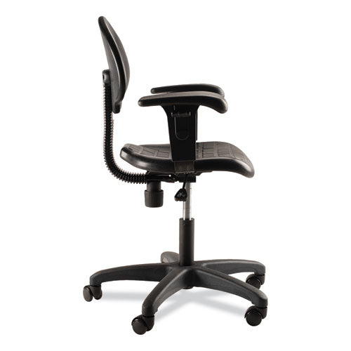 NPS 6700 Series Polyurethane Adj Height Task Chair W/arms Supports 300lb 16"-21" Seat Ht Black Seat/baseships In 1-3 Bus Days
