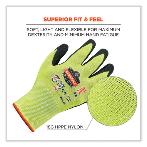 Ergodyne Proflex 7021 Hi-vis Nitrile-coated Cr Gloves Lime 2x-large Pair