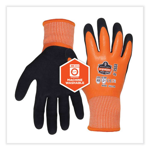 Ergodyne Proflex 7551-case Ansi A5 Coated Waterproof Cr Gloves Orange 2x-large 144 Pairs/Case