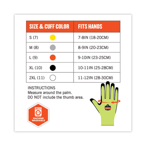 Ergodyne Proflex 7041 Ansi A4 Nitrile-coated Cr Gloves Lime Large 144 Pairs