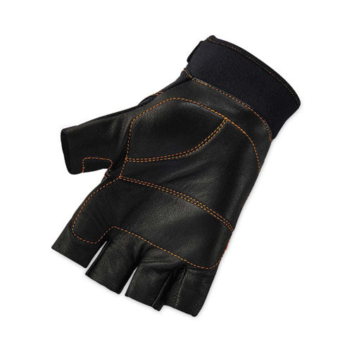 Ergodyne Proflex 901 Half-finger Leather Impact Gloves Black X-large Pair
