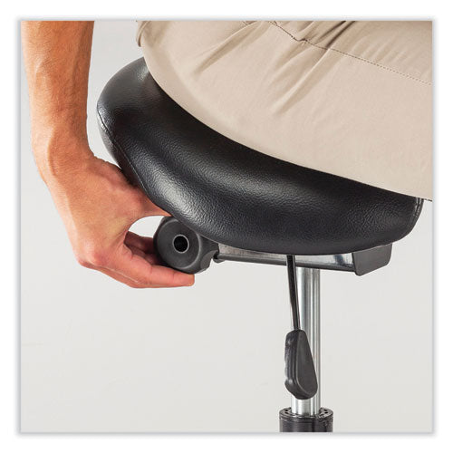 Safco Twixt Extended-height Saddle Seat Stool Backless Supports 300lb 22.9" To 32.7" High Black Seat
