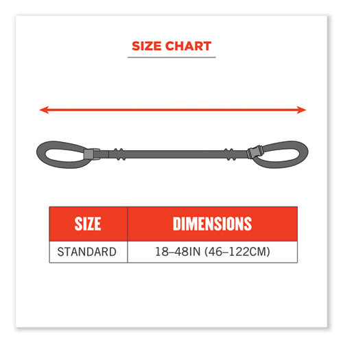 Ergodyne Squids 3150 Elastic Lanyard With Buckle 2 Lb Max Working Capacity 18" To 48" Long Lime