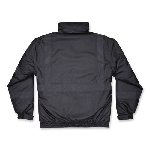 Ergodyne Glowear 8377ev Non-certified Hi-vis Quilted Bomber Jacket Black 5x-large