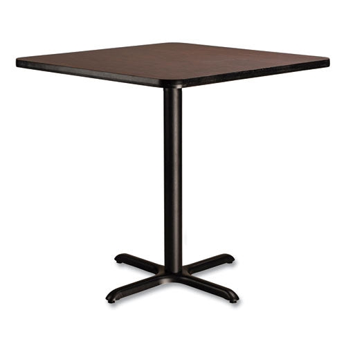 NPS Cafe Table 36wx36dx36h Square Top/x-base Mahogany Top Black Base