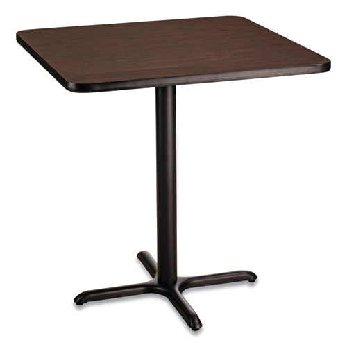 NPS Cafe Table 36wx36dx36h Square Top/x-base Mahogany Top Black Base