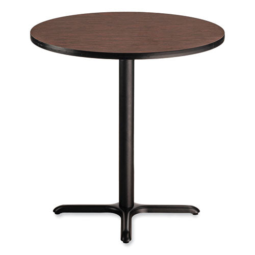 NPS Cafe Table 36" Diameterx36h Round Top/x-base Mahogany Top Black Base