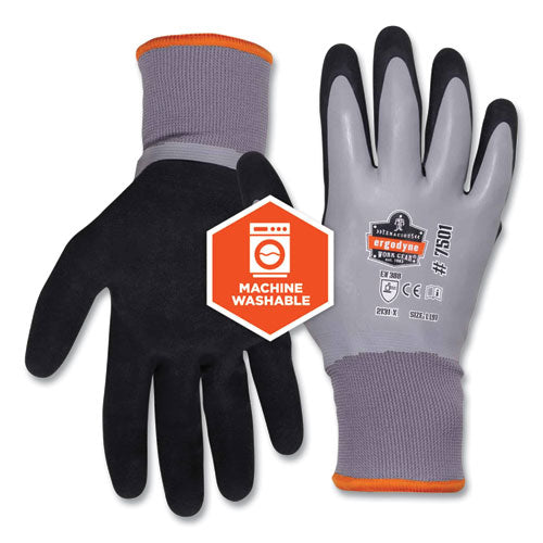 Ergodyne Proflex 7501 Coated Waterproof Winter Gloves Gray Medium Pair