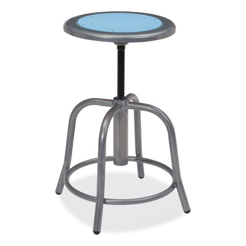 NPS 6800 Series Height Adj Metal Seat Stool Supports 300 Lb 18"-24" Seat Ht Blueberry Seat Gray Base Ships In 1-3 Bus Days