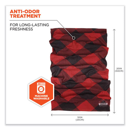 Ergodyne Chill-its 6485 Multi-band Polyester One Size Fits Most Red Buffalo Plaid